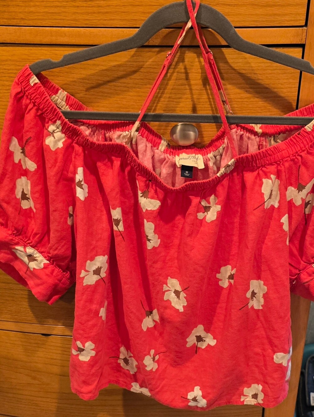 Red Floral Off-Shoulder Red Top - Universal Thread, Women's M, Like New